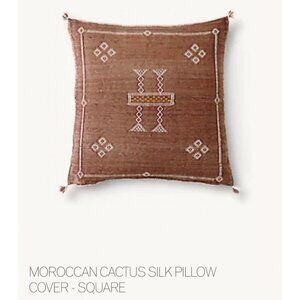 RESTORATION Hardware Moroccan Cactus Silk Pillow Cover Rust  22"x22"